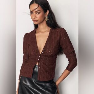 Maeve Textured Eyelet Top X-Small